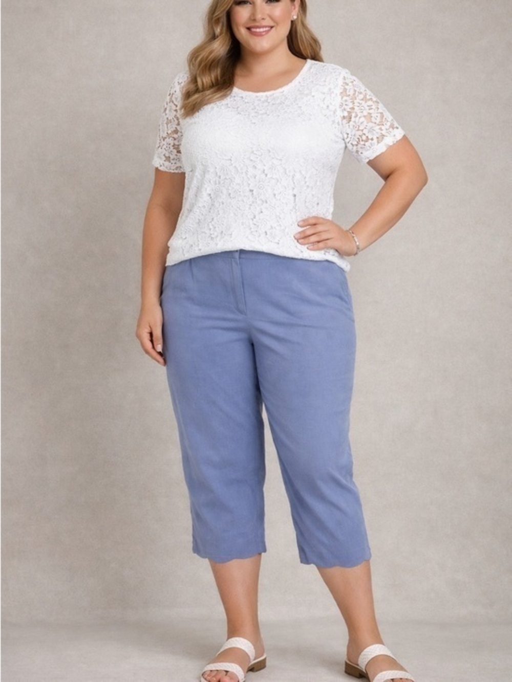 Talbots Light Blue Slim Crop